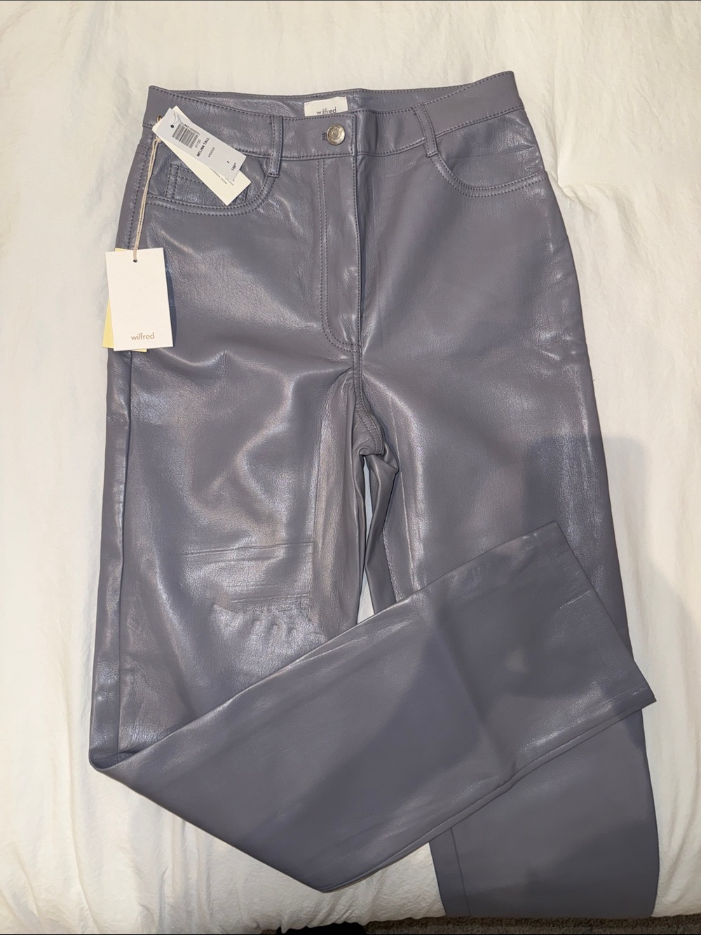Wilfred Leather Pants in Lavender Gray
